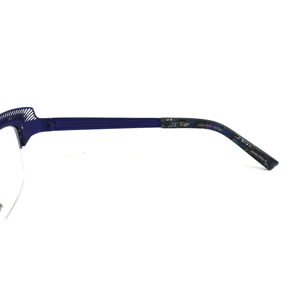 J.F. Rey Eyeglasses Frames JF2574 2200 Blue Gray Demi Cat Eye Half Rim 54-17-136